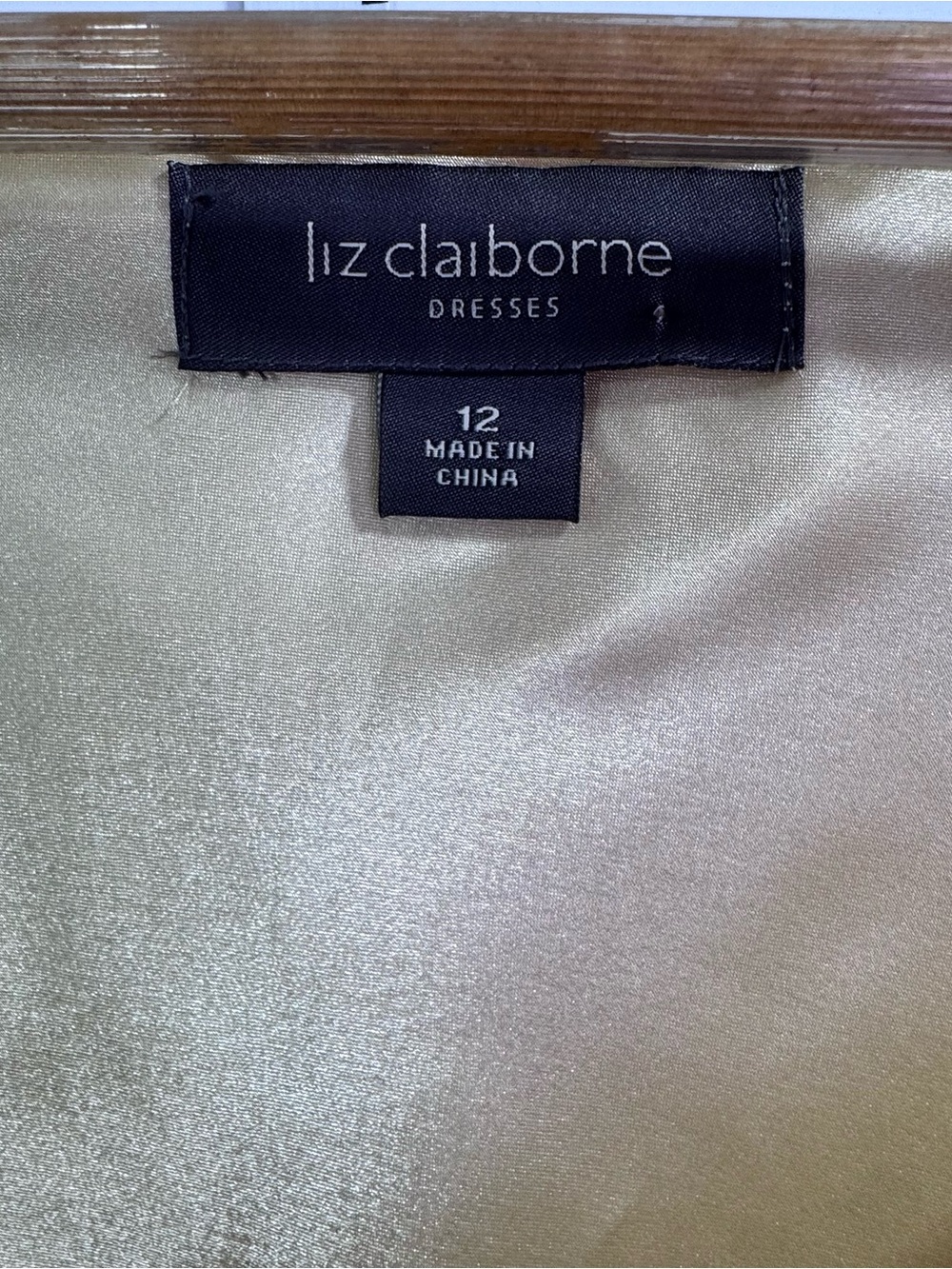 Vintage Liz Claiborne Ivory Satin Drop Waist Midi Dress – Size 12 - Picture 8 of 10